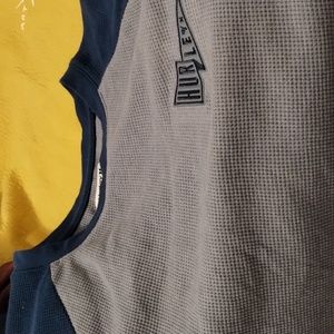 Men's medium curly thermal shirt long sleeve blue and gray